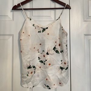 NEW Dynamite, White Floral Satin Slip Cami -Size S